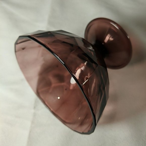 Bormioli Rocco Dessert Bowl Footed Amethyst purple Vintage gemstone diamond - Picture 7 of 8